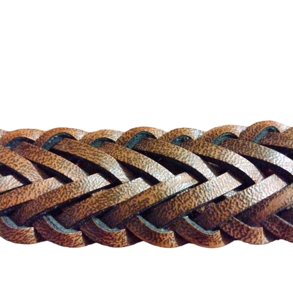 Brown Braided Belt w. Rustic Buckle Western Streetwear Equestrian Style Sz. 6-8 - Picture 3 of 5